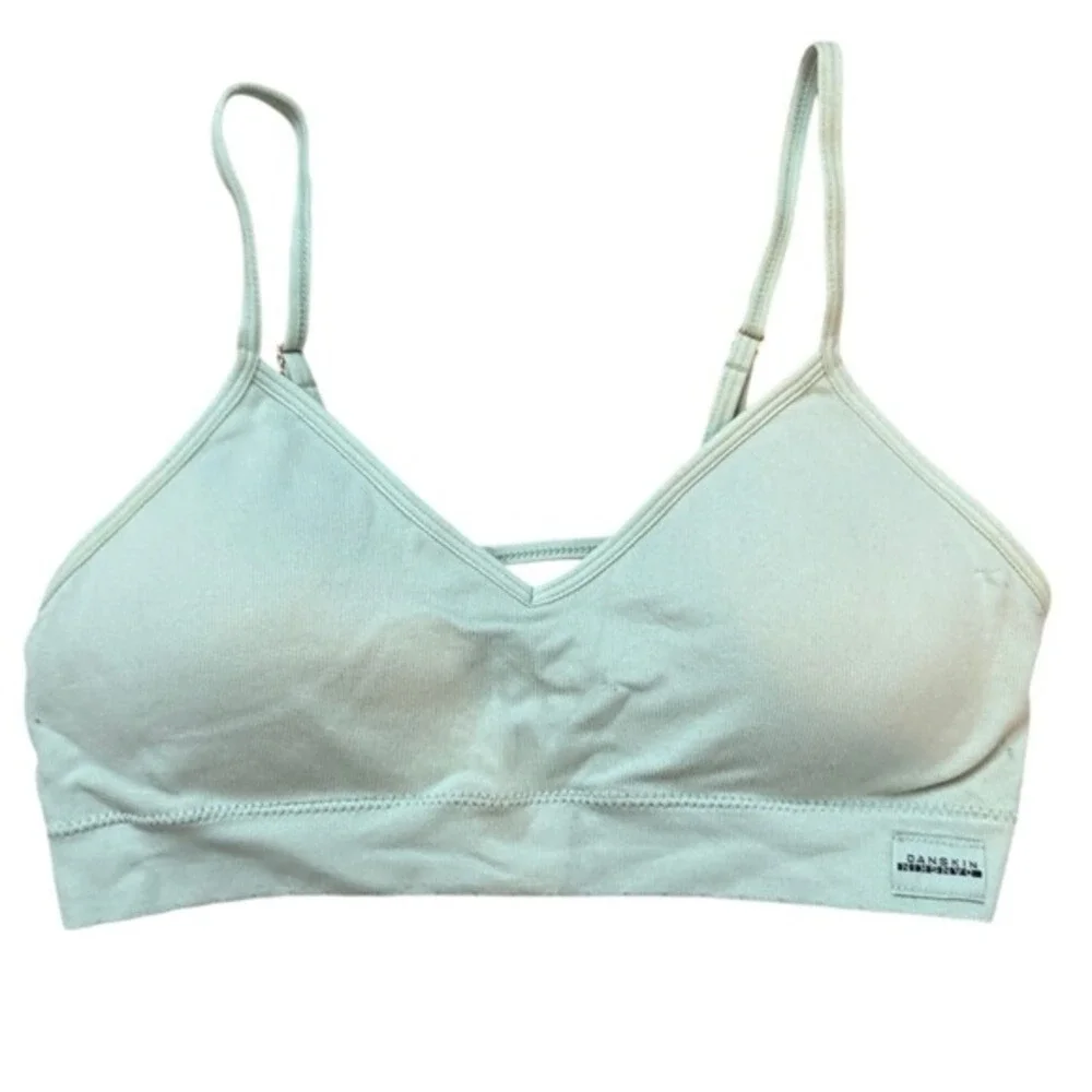 EUC Danskin Intimates Sage Green‎ Ribbed Seamless Bralette - Size M